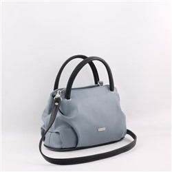 Сумка 278 гладкий серо-голубой+черный ХИТ продаж