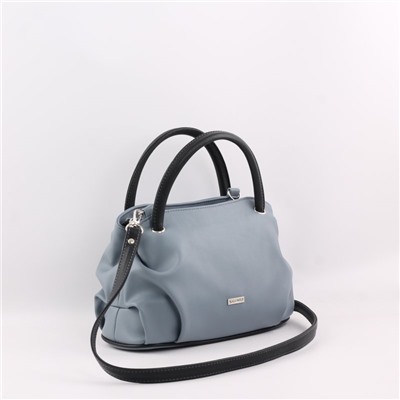 Сумка 278 гладкий серо-голубой+черный ХИТ продаж