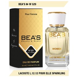 Beas W529 Lacoste L.12.12 Pour Elle Sparkling Women edp 50 ml, Парфюм женский Beas W529 создан по мотивам аромата Lacoste L.12.12 Pour Elle Sparkling
