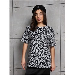 Футболка "Леопард" серый женская