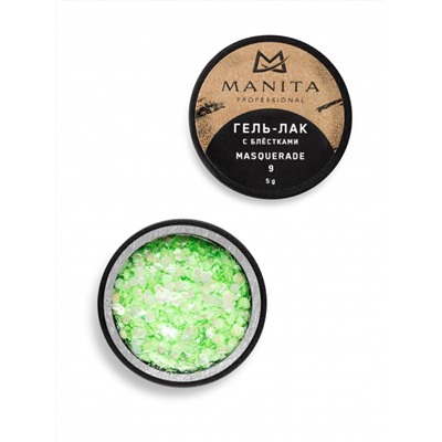 Manita Professional Гель-лак для ногтей с блёстками / Masquerade №09, 5 г