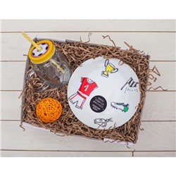 Кружка Доляна «Мяч», 500 мл, с крышкой и трубочкой, стекло, МИКС