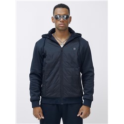 Спортивный костюм мужской зимний с начесом темно-синего цвета 7335_1TS