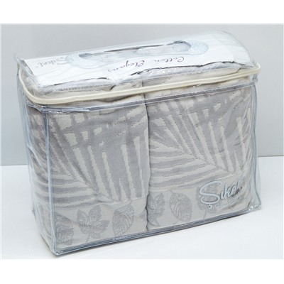 Велюровые Банные Полотенца 70x140 см. 6 шт/уп. Серый Wonderful Palmie - Sikel