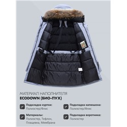 Парка зимняя мужская с капюшоном и мехом енот синего цвета 9537-1S