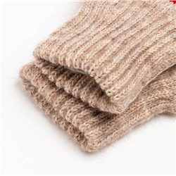 Варежки двойные детские, бежевые, размер 14 (6-9 лет)