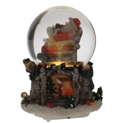 GAEM Фигурка декор в стекл шаре "Дед Мороз" (подсвет, муз и движ 3xAAA н/п) D9,5 см, L12,5 W12,5 H15,5 см