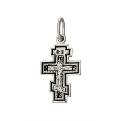 Крест из серебра литье частичное чернение