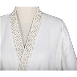 Халат Велюровый Мужской (XL) Tuğra Krem Bay Xlarge Bornoz- EcoCotton