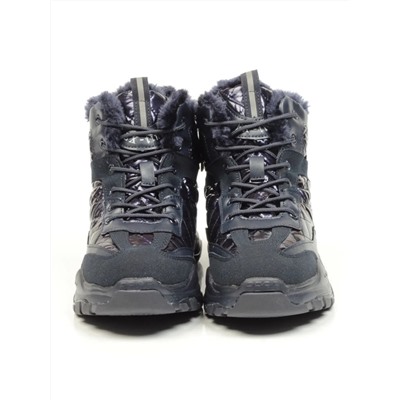 04-8524-2 DARK BLUE Ботинки женские зимние (искусственные материалы)