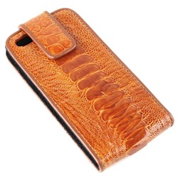 Чехол раскладной для iPhone 5 из кожи страуса