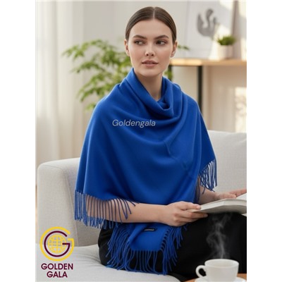 Платок теплый кашемировый однотонный Арт 9899П/38 цвет ярко-синий