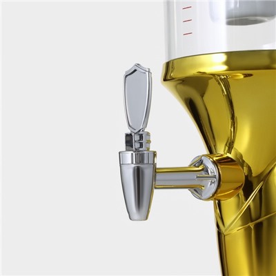 Башня пивная «Петронас», 3 л, колба для льда, подсветка, 2 батарейки AG3, золотистая