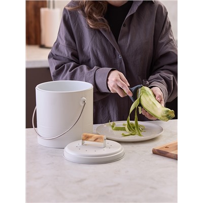 Контейнер для пищевых отходов с фильтром Irmel, 3,5 л, молочный