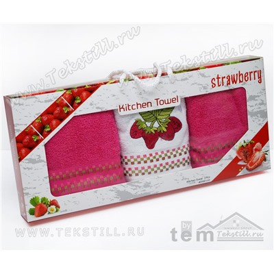 Махровые Кухонные Полотенца с Вышивкой 40x60 см. 3 шт./уп. FRUTA - DNZ