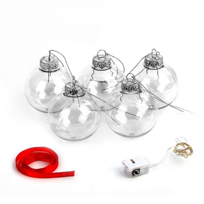 Шары с наполнением «Волшебная гирлянда», 5 шт., с гирляндой