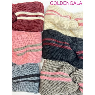 Повязка теплая вязанная на голову ширина 12 см Арт 1 тип 4