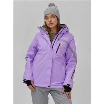 Горнолыжная куртка женская зимняя сиреневого цвета 7017Sn