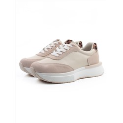 03-YG497-2 BEIGE Кроссовки женские (натуральная кожа)