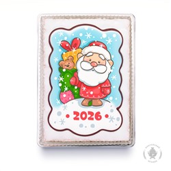 Дед мороз с мешком подарков "2026" (600гр) тортик