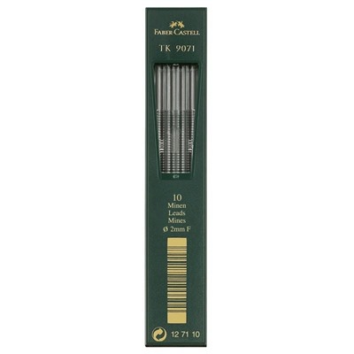 Грифели для цанговых карандашей Faber-Castell "TK 9071", 10шт., 2,0мм, F