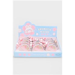 Зеркало-шейкер раскладное с шнурком "Terenity", розовое, шоу-бокс 12 шт.