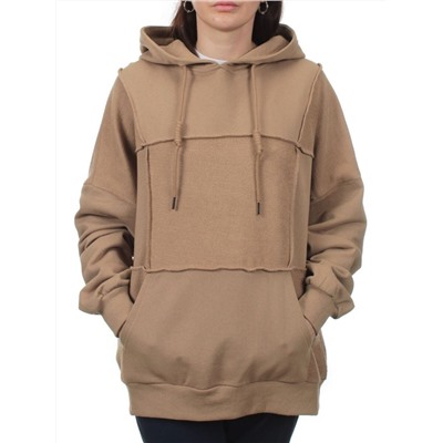 3258 BROWN Худи женское (95% хлопок, 5% эластан)