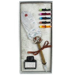 Набор подарочный: ручка перьевая, чернила (5 цветов), чернильница, L11 W4 H26 см