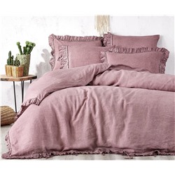 2 сп. Евро Комплект Постельного Белья Cotton Saten Miranda Pudra Çift - EcoCotton