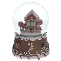 GAEM Фигурка декор в стекл шаре "Домик" (подсвет,муз,вьюга, 3хААА н/п), D 10 см, L12 W11 H14 см