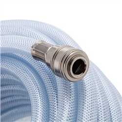 Шланг пневматический ПВХ, 10 x 16 мм, 18 бар, армированный, прозрачный, быстросъемное соединение, 15 м Stels