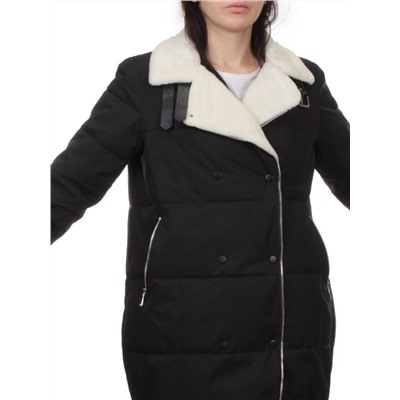 S24-236 BLACK Куртка демисезонная женская (100 гр. холлофайбер)