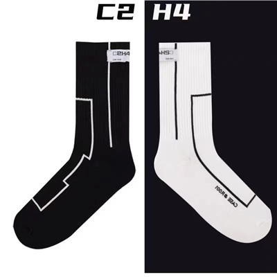 Tide brand 23FW Lena Heqian Industrial Functional Functional high street wind European and American street sports men and women pure cotton middle tube socks