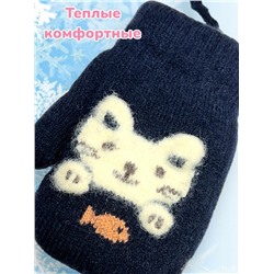 Варежки теплые для девочек Арт 2023/8 модель 4