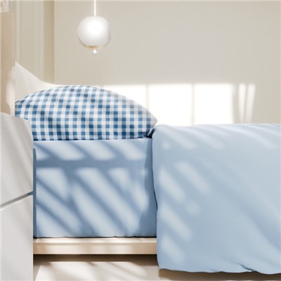 Постельное бельё Этель евро Blue cage 200х215 см,225х240 см,50х70± 3 см - 2 шт, новосатин