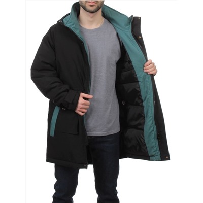 22066 BLACK GREEN Куртка мужская зимняя облегченная (150 гр. холлофайбер)