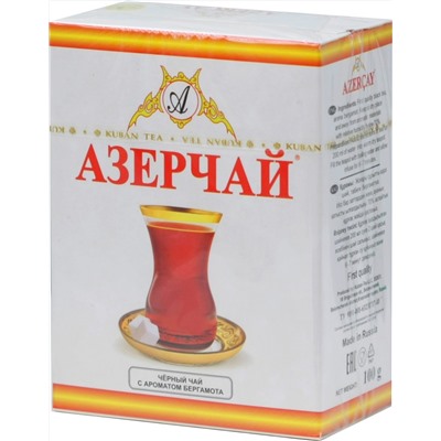 Azercay. Черный с бергамотом 100 гр. карт.пачка