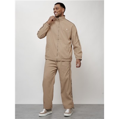 Спортивный костюм мужской модный бежевого цвета 15020B