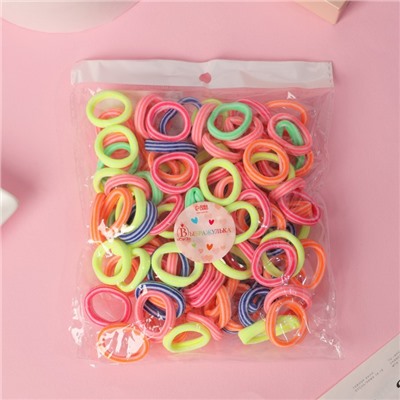 Резинки для волос «Махрушка спорт», набор 100 шт., полоски яркость, 2.5 см