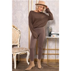 Лосины в рубчик утепленные (кофе) Б14804-7М