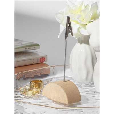 Подставка под ценник, фото «Прищепка», с зажимом, 2.5×2.5×11 см, цвет серебро