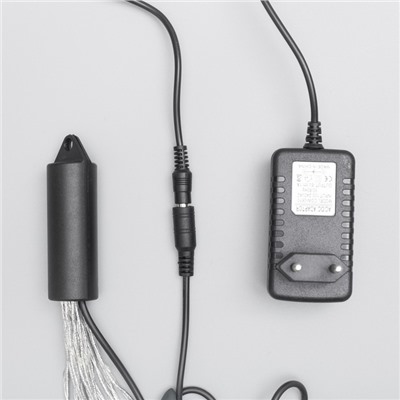 Гирлянда "Конский хвост (капля росы)", 15 серебристых нитей по 2 м, LED-300-6V-220V, серебристая нить, свечение синее