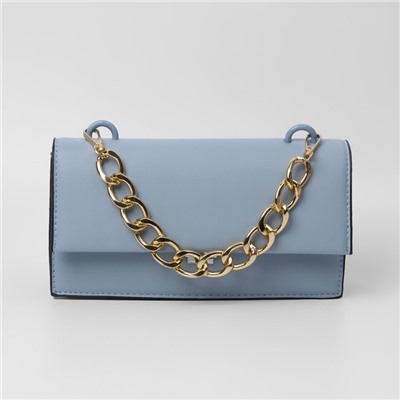 Цепочка для сумки, с карабинами, металлическая, плоская, 29×19 мм, 30 см, цвет золотой