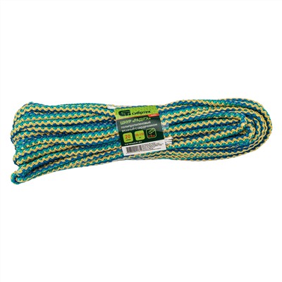 Шнур вязаный полипропиленовый с серд."Радуга", 6 мм, L 20 м, Сибртех