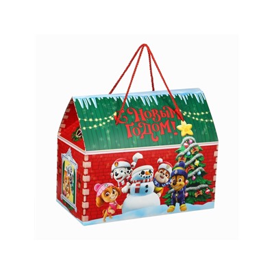 Пакет подарочный-коробка, новогодний «С Новым годом» 37×30×20 см, Щенячий патруль