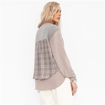 Свитшот комбинированный, Стиль по-взрослому (бежевый)