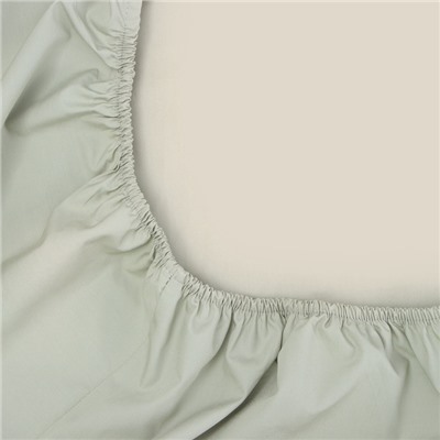 Простыня на резинке 300ТС SL Home Percale 140×200+30 см, олива, 100% хлопок