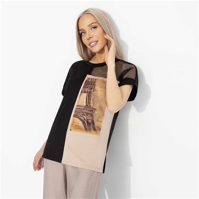 Футболка комбинированная с сеткой, Ты в деле (стиль)