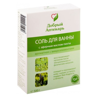 Соль для ванны Добрый Аптекарь с эфирным маслом Пихты 500 g