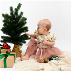 Боди детское с воланами «Крошка Я. Новогодние игрушки», рост 62-68 см